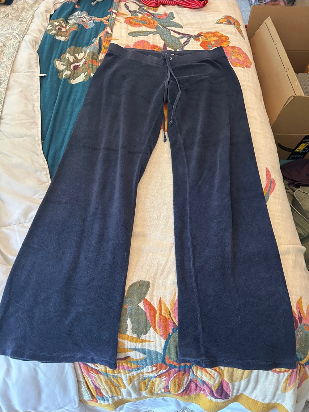 Juicy Couture Navy Wide-Leg Drawstring Lounge Pants